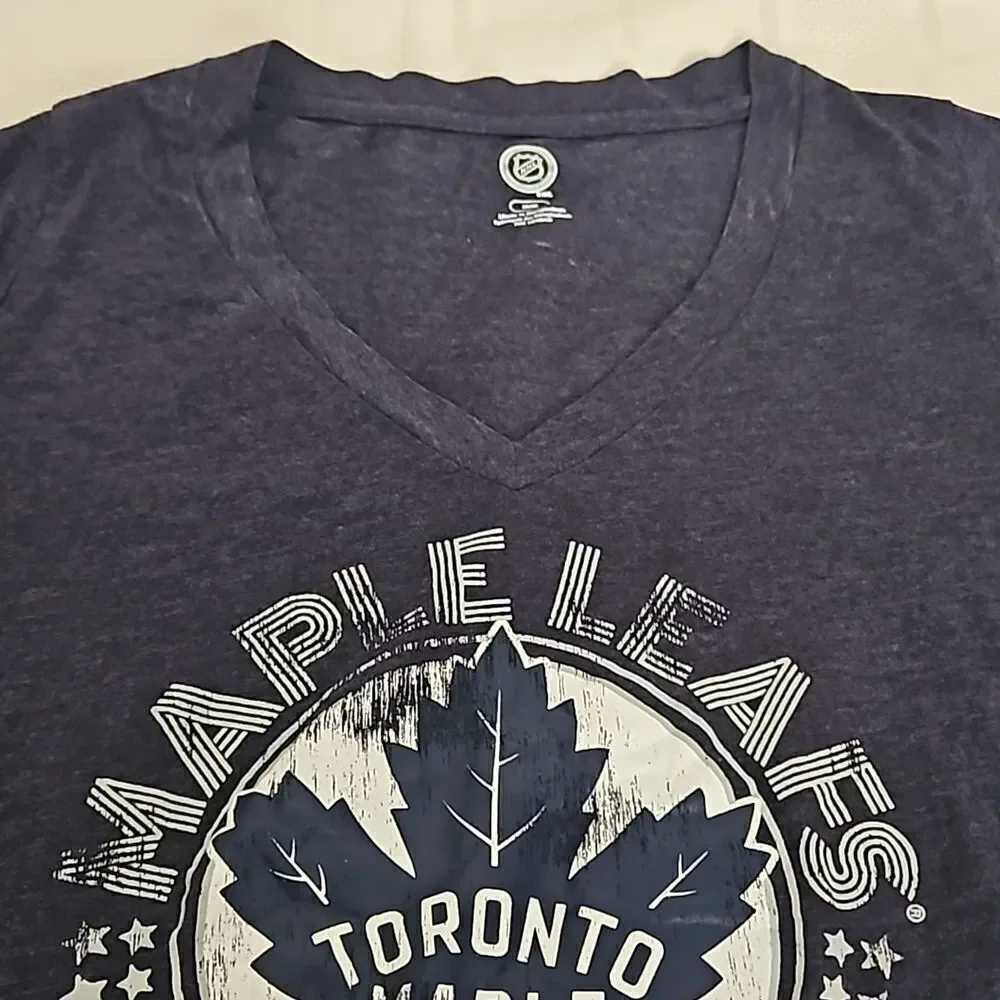 NHL Women's Hockey Logo Toronto Maple Leaf T-Shirt Navy Blue Medium - Picture 16 of 16